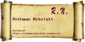 Rothman Nikolett névjegykártya